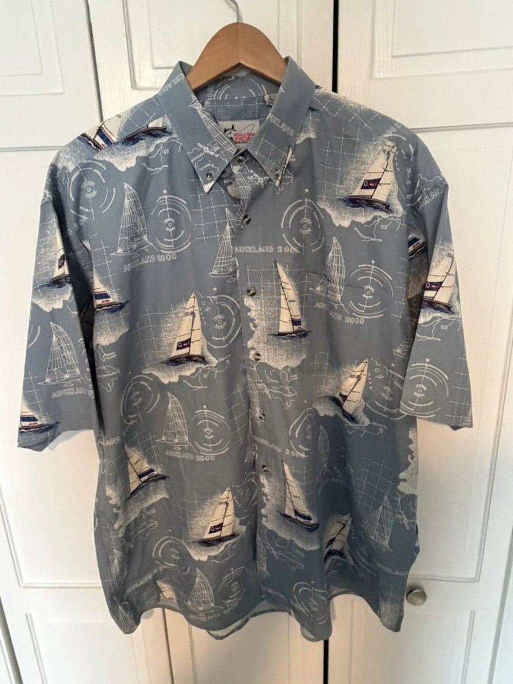 World Wide Sportsman XXL Auckland 2000 Sailboat Shirt Nautical Sailing Cotton